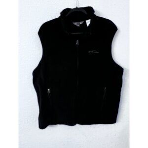 Eddie Bauer fleece black vest mens size XL